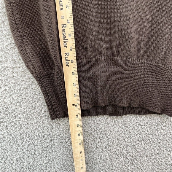 Tubino Sweater Brown Knit Merino Wool Blend Short Sleeve Cowl Italy - Picture 10 of 12